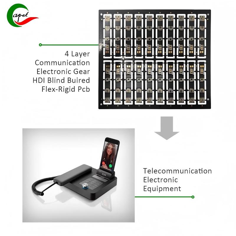 4 layer HDI blind buried flex-rigid pcb for communication electronic devices