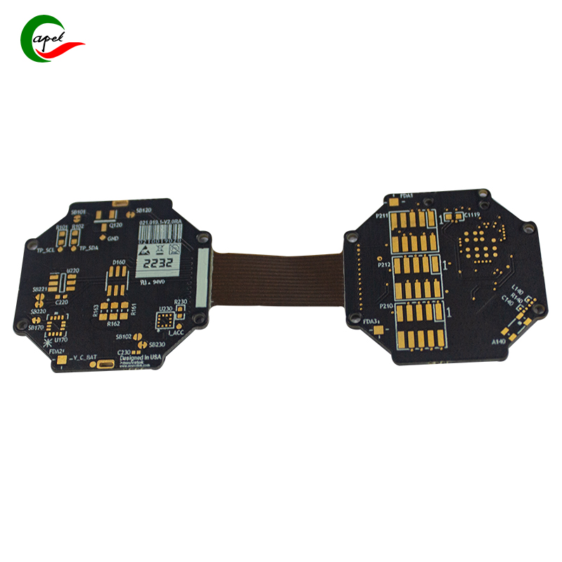 10 ชั้นแข็ง Flex PCB Stackup NiPdAu PCB ต้นแบบความหนาของทองแดง 18um 35um