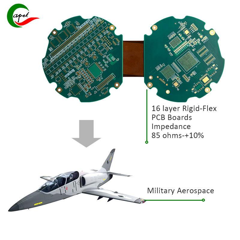 Porositni pllaka PCB me 16 shtresa të ngurtë me fleksibël Asamble PCB me çelës në dorë për hapësirën ajrore ushtarake në internet