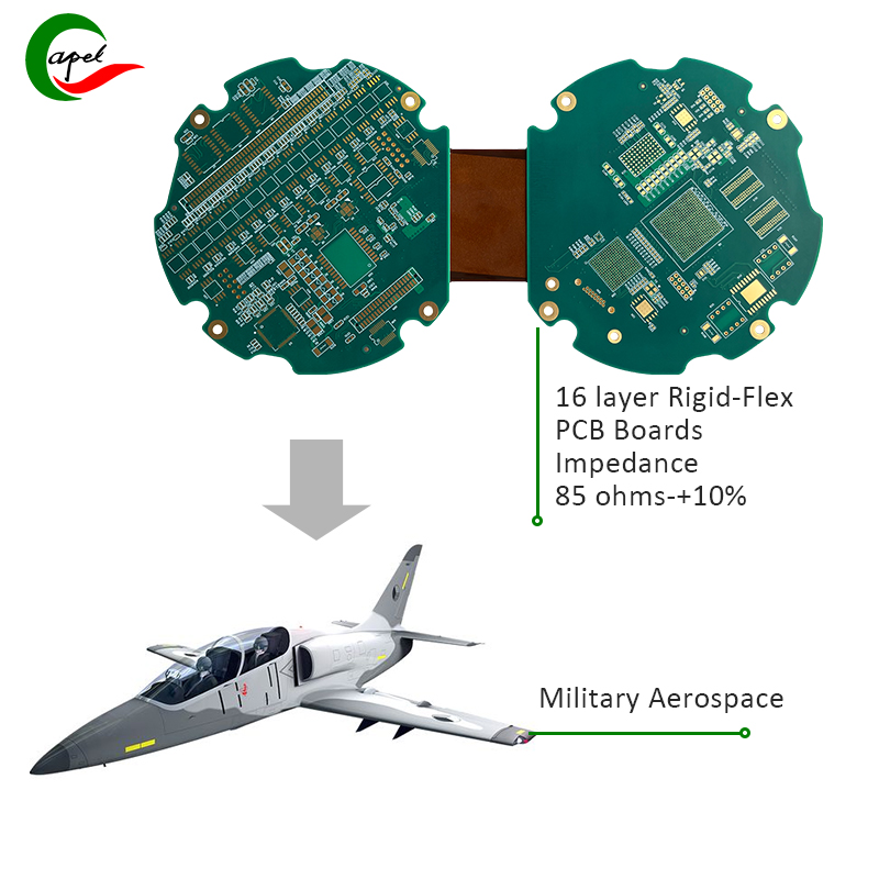 Маҷмаи PCB-и калидии тахтаҳои Rigid-Flex PCB-ро барои 16 қабати фармоишӣ барои Aerospace Ҳарбӣ онлайн фармоиш диҳед