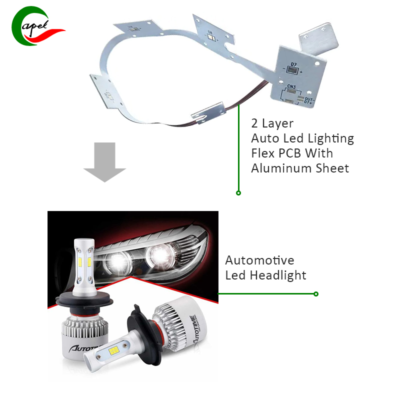ແຜ່ນອາລູມິນຽມປັບປຸງປະສິດທິພາບແລະຄວາມທົນທານຂອງ 2-layer automotive LED lighting flexible PCB