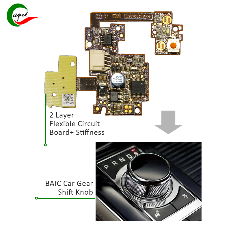 Застосування 2-шарової гнучкої друкованої плати Capel на ручці перемикання передач автомобіля BAIC зробило революцію в автомобільній промисловості.