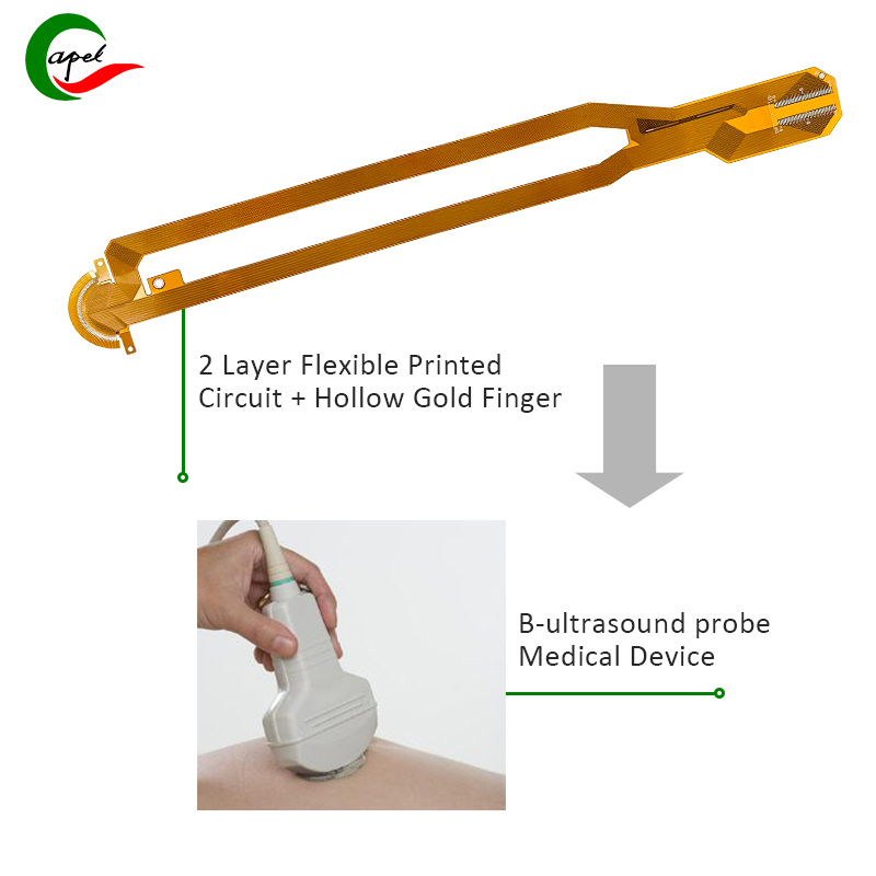 Capel's 2-layer flexible print circuit mihatra amin'ny B-ultrasound probe medical equipment