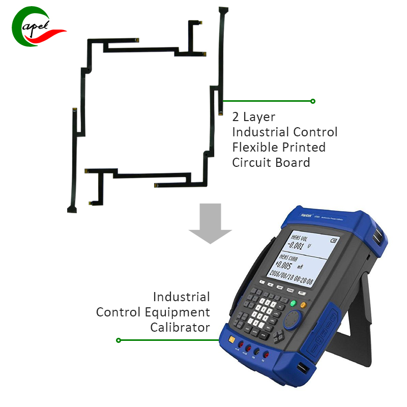 Endüstriyel kontrol ekipmanı kalibratörleri için güvenilir bir çözüm sağlamak üzere tasarlanmış 2 katmanlı endüstriyel kontrol esnek baskılı devre kartı.