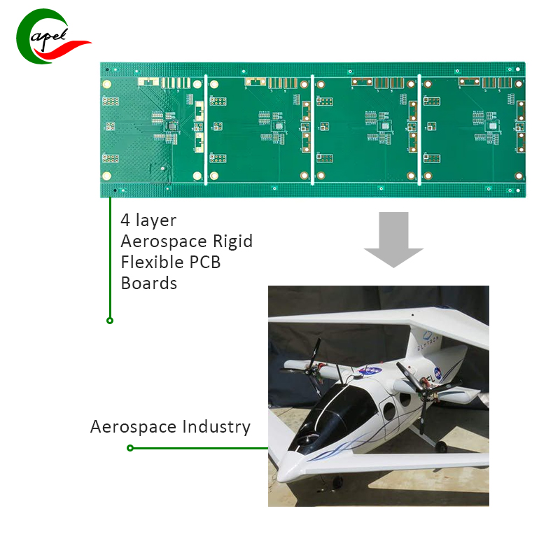 4 Layer Rigid-Flex PCB plakak fidagarritasun irtenbideak eskaintzen dizkie fabrikatzaile aeroespazialei