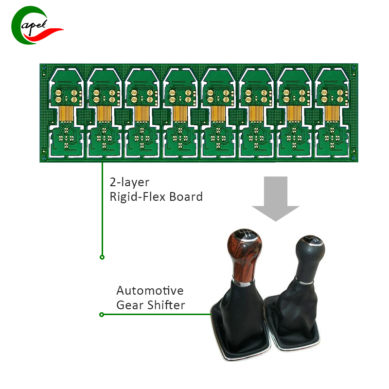 Ngwa ikpe nke 2-layer Rigid-Flex Board na Automotive Gear Shifter