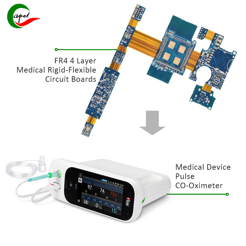 FR4 4-kihilised jäigad-painduvad trükkplaadid meditsiiniseadmete PI kohandatud PCBde valmistamiseks