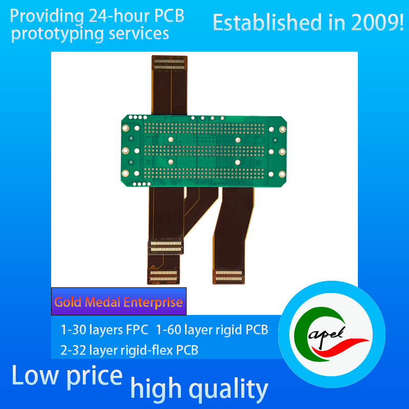 8 layer Rigid Flex Pcb 1+6+1 stackup Special Process Flying Tail Structure