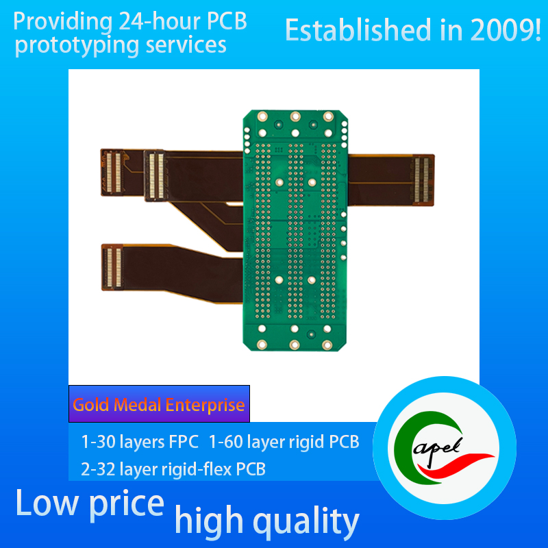 8 layer Rigid Flex Pcb 1+6+1 stackup Special Process Flying Tail Structure