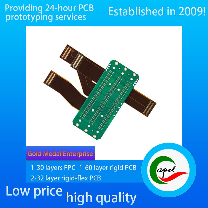 8 layer Rigid Flex Pcb 1+6+1 stackup Special Process Flying Tail Structure