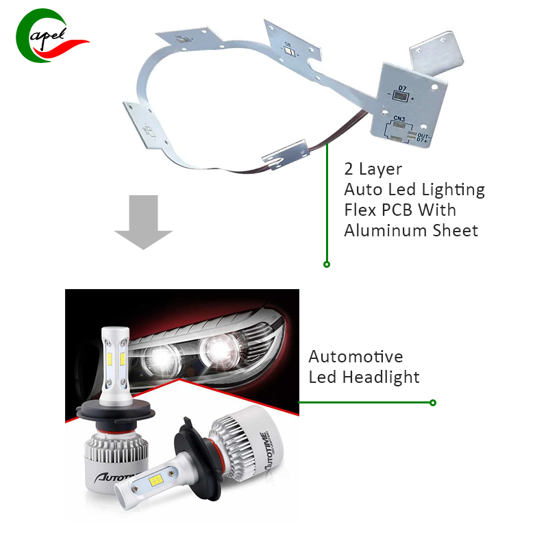 2 Layer Auto Led Lighting Flex PCB With Aluminum Sheet