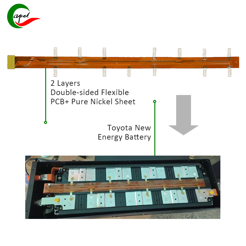 2 Layers Double-sided Fpc Pcb + Pure Nickel Sheet applicated in New Energy Battery