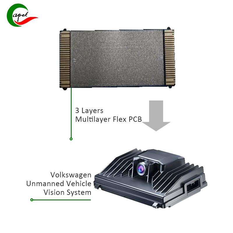 3 ស្រទាប់ Multilayer Flex PCB បានអនុវត្តនៅក្នុងប្រព័ន្ធចក្ខុវិស័យរថយន្តគ្មានមនុស្សបើករបស់ Volkswagen