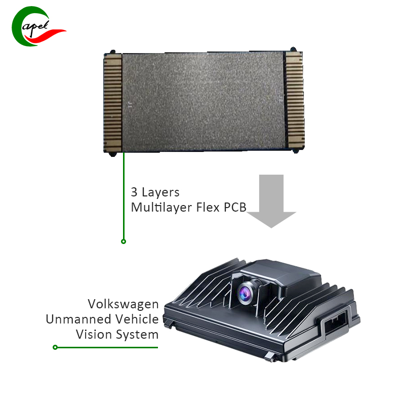 3 Layers Multilayer Flex PCB applicated in Volkswagen Unmanned Vehicle Vision System